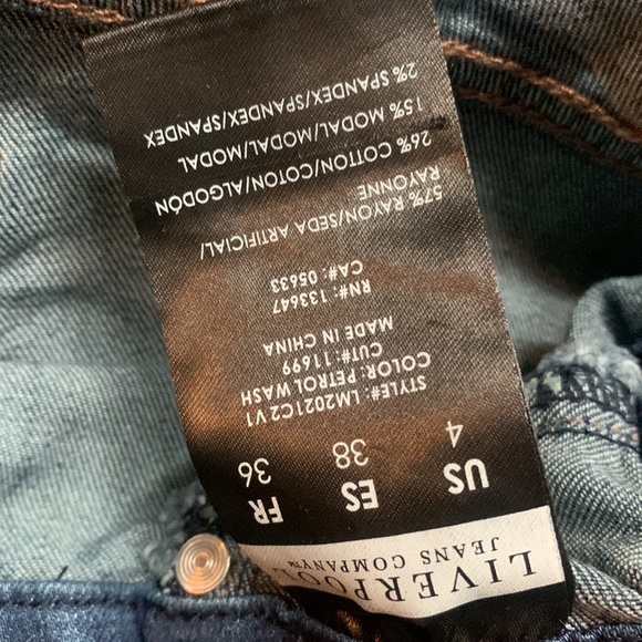 New Liverpool women’s denim leggings size 4/27 - Picture 11 of 14